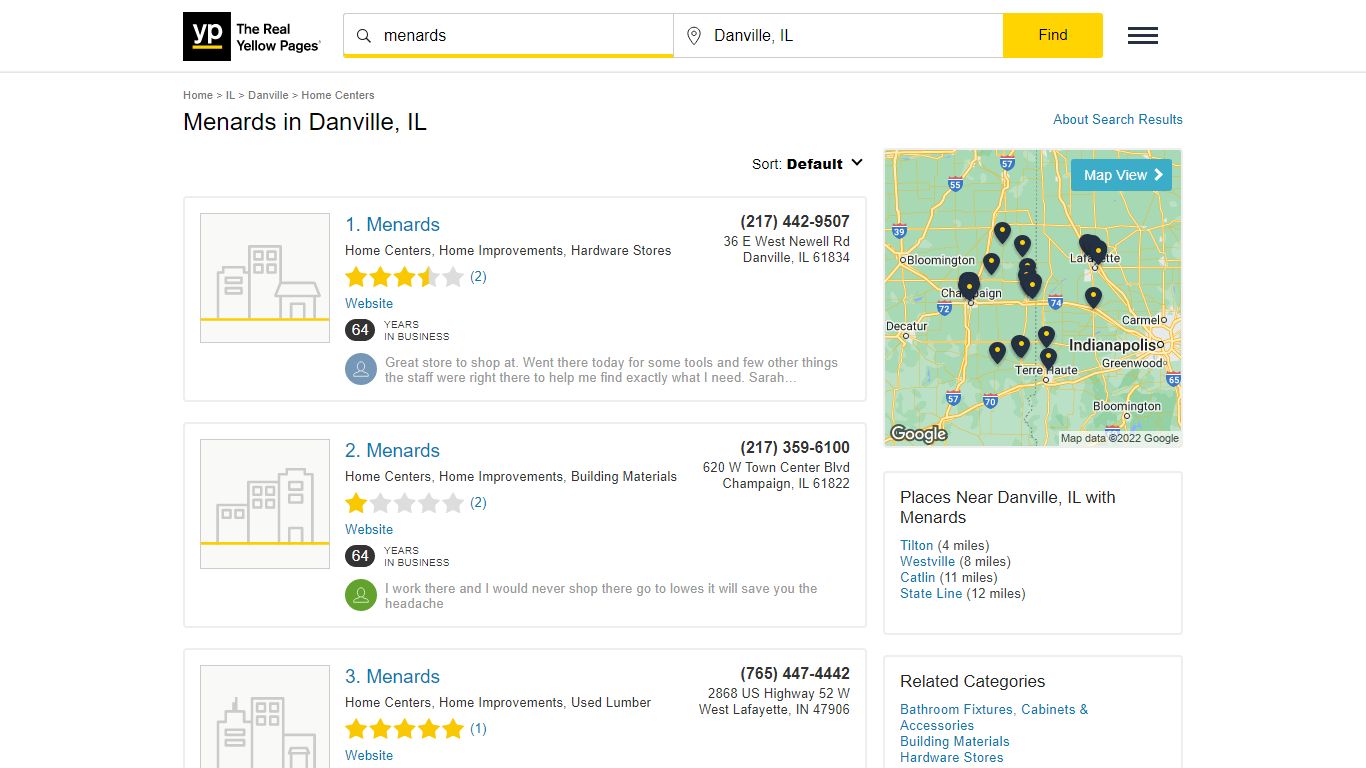 Menards Locations & Hours Near Danville, IL - YP.com